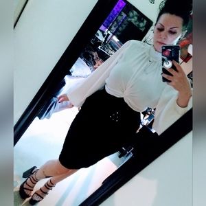 Silky Cropped Top Mock Turtleneck